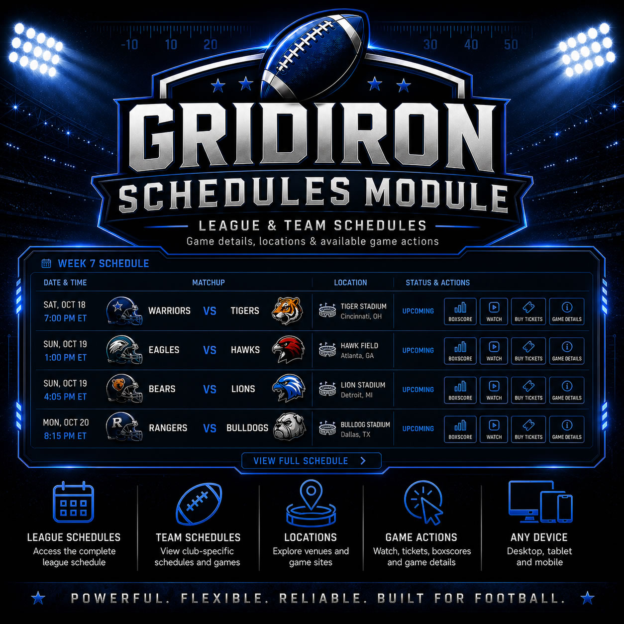 Gridiron Schedule Module