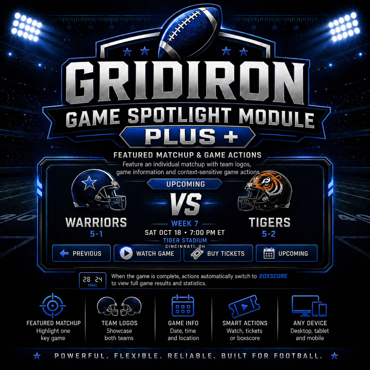 Gridiron Game Spotlight Plus Module